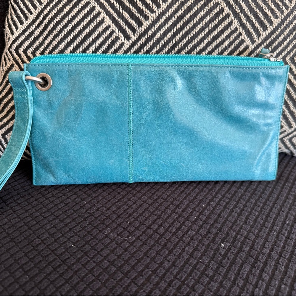 HOBO Turquoise Leather Wristlet